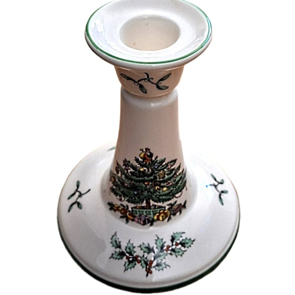 One Spode Christmas Tree Candle Holder/Stick 5 1/2" Excellent